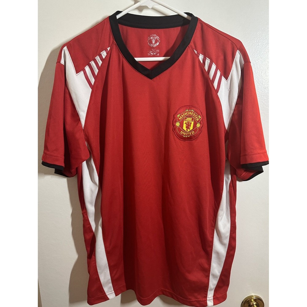 Manchester United Official red white football shirt - size L / 93-56